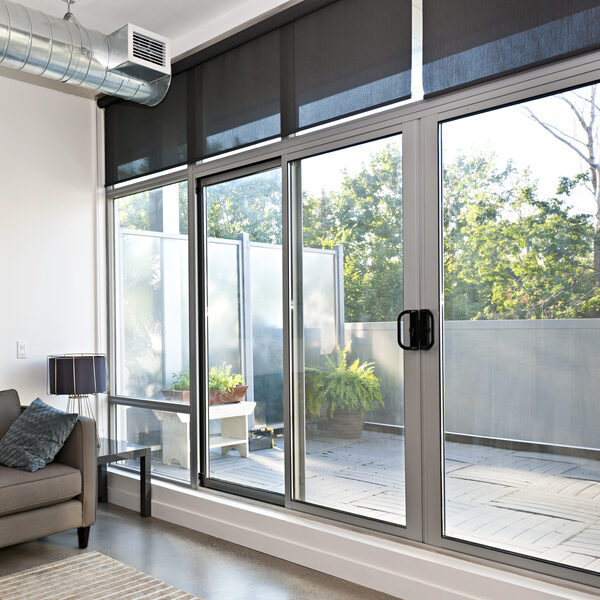 Hurricane-resistant sliding door